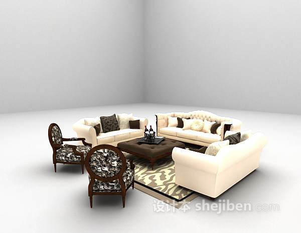 免费沙发组合欣赏3d模型下载
