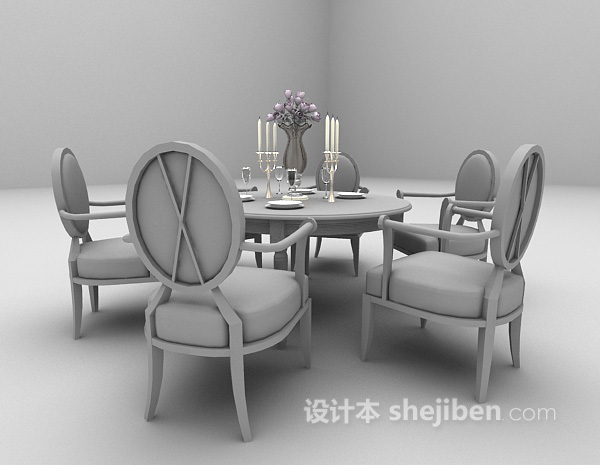 欧式风格欧式餐桌3d模型下载