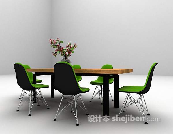 免费现代风格餐桌推荐3d模型下载