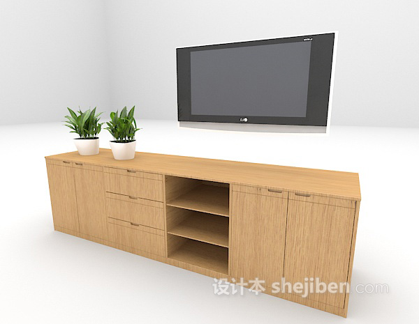 设计本灰色电视柜欣赏3d模型下载