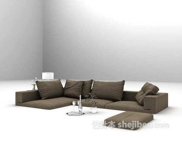 设计本现代多人沙发3d模型下载