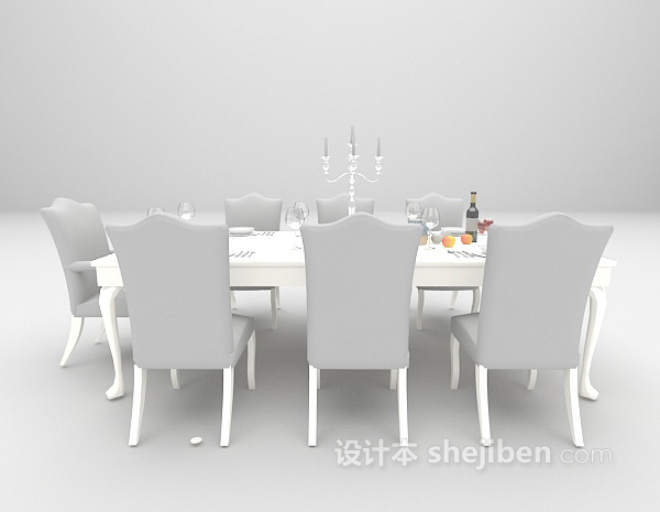设计本欧式餐桌max3d模型下载