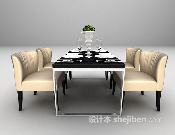 设计本桌椅组合推荐3d模型下载