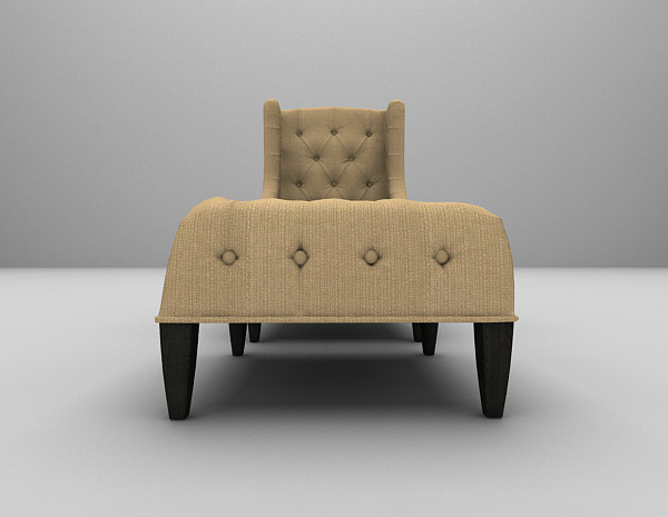 棕色木质单人沙发模型下载