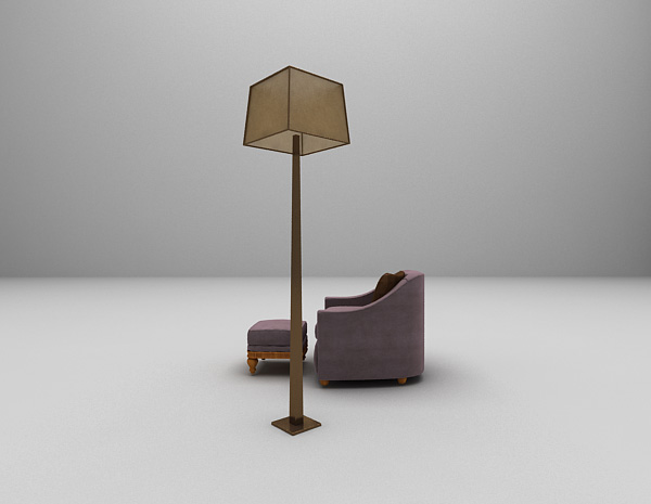 设计本紫色沙发3d模型下载