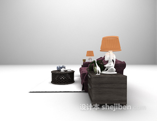 设计本双人沙发3d模型下载