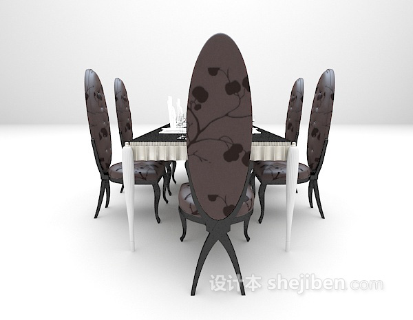 设计本欧式个性桌椅3d模型下载