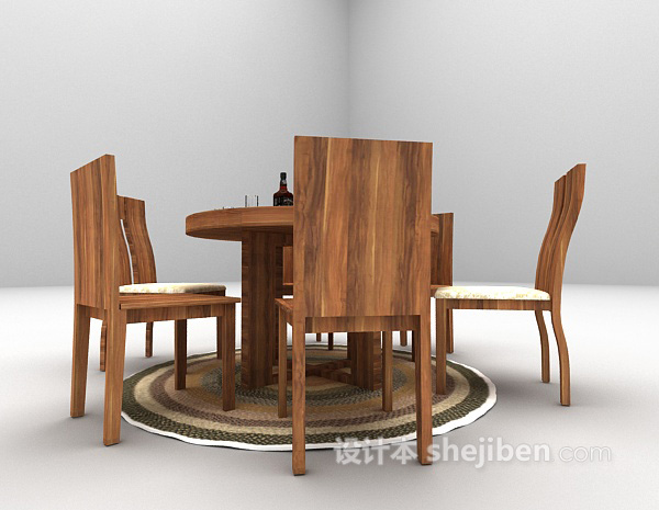现代风格小圆餐桌3d模型下载
