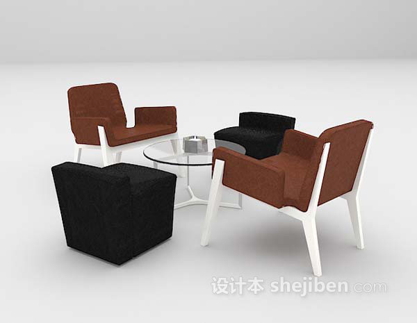 现代风格休闲桌椅3d模型下载