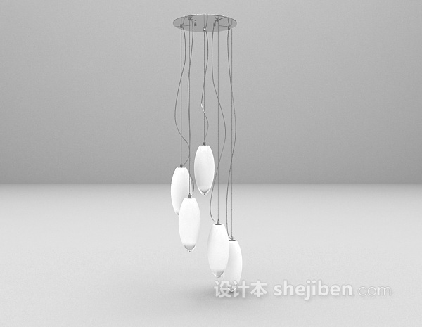 现代风格白色灯具3d模型下载