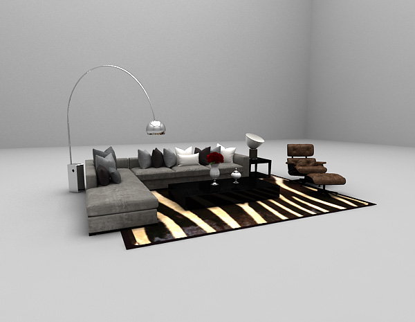 现代风格现代沙发椅3d模型下载