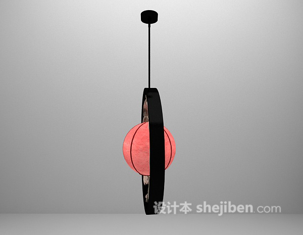 设计本圆型吊灯3d模型下载