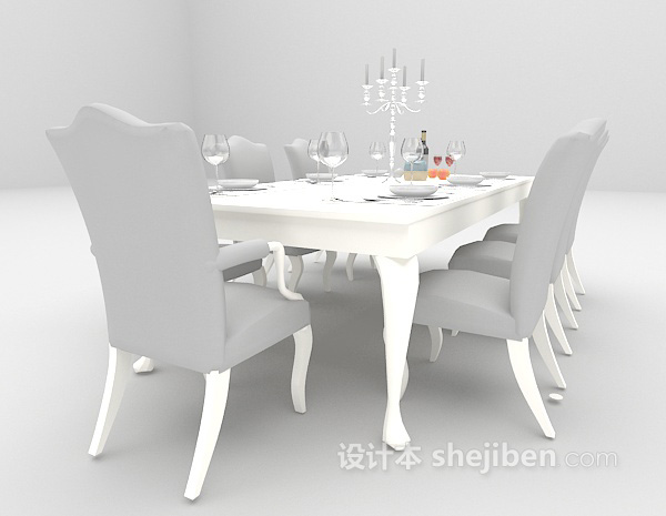 免费欧式餐桌max3d模型下载