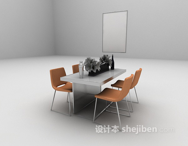 免费现代简易餐桌推荐3d模型下载