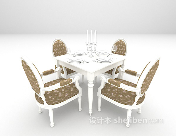 设计本2015欧式餐桌大全3d模型下载