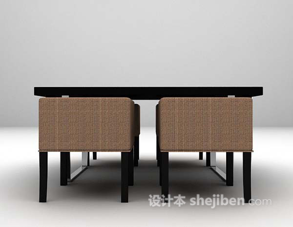 现代桌椅组合3d模型欣赏