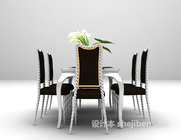 欧式餐桌3d模型