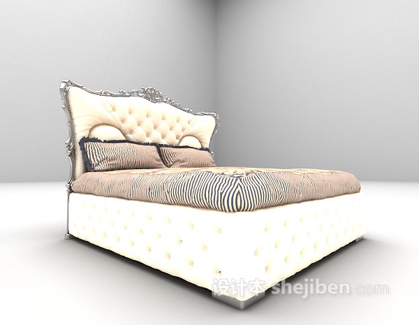 现代风格豪华双人床3d模型下载