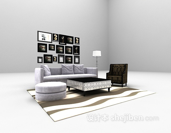 现代组合沙发3d模型大全