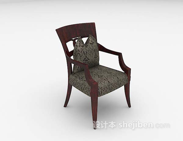 欧式风格棕色家居椅推荐3d模型下载
