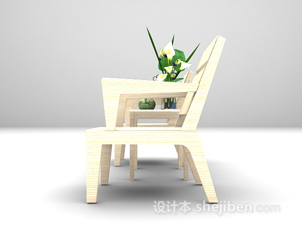 现代风格灰色桌椅组合3d模型下载
