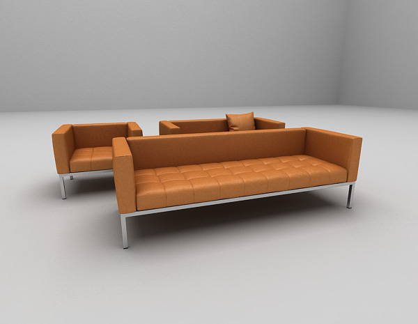 现代风格皮质沙发3d模型下载