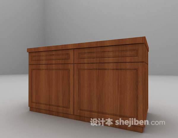 免费现代棕色玄关厅柜max3d模型下载