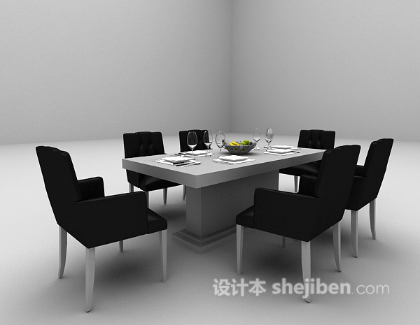 其它餐桌椅组合3d模型下载
