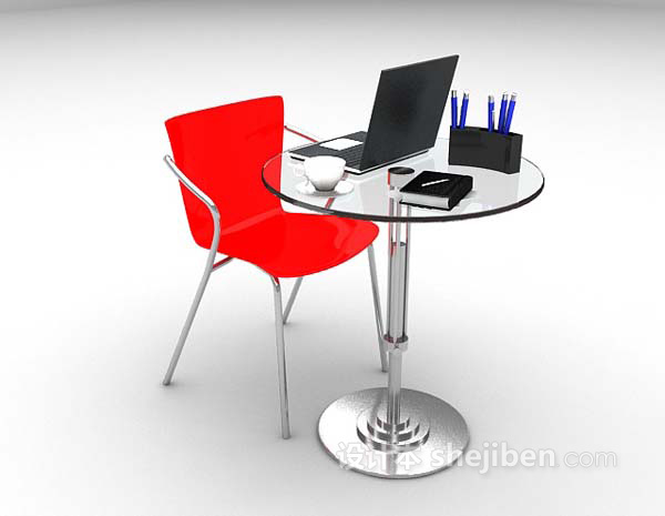 玻璃桌椅组合3d模型下载