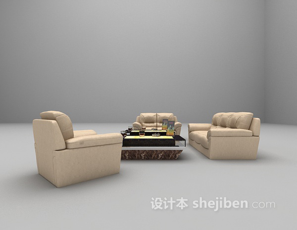 设计本家庭组合沙发3d模型下载