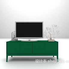 绿色电视柜3d模型下载