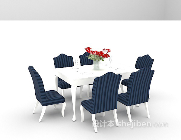 免费2015白色欧式餐桌欣赏3d模型下载