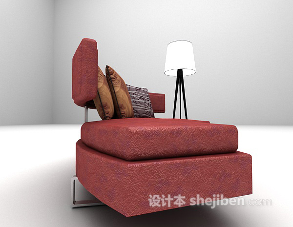 设计本红色沙发3d模型下载