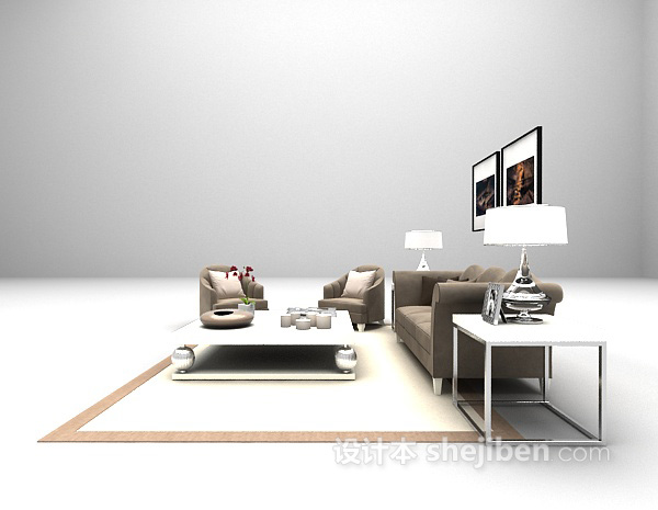 设计本欧式组合沙发欣赏3d模型下载