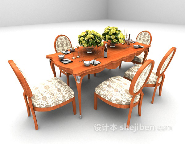 欧式风格欧式家庭餐桌大全3d模型下载