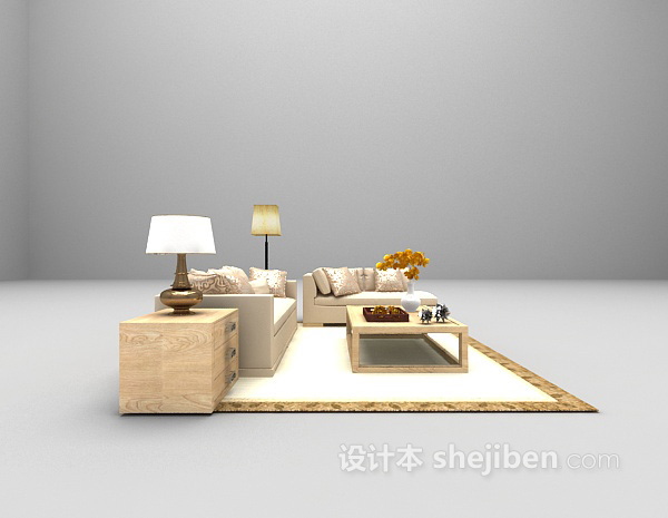 现代风格现代风格组合沙发3d模型下载