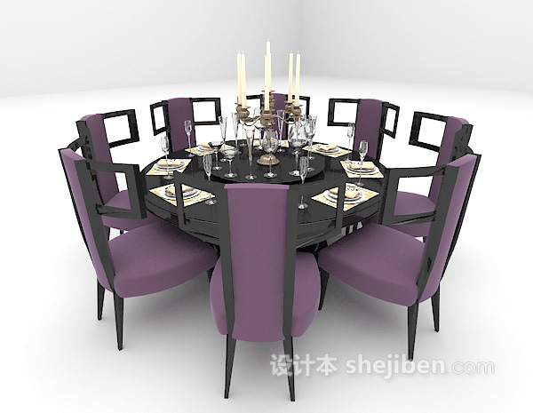 欧式风格个性餐桌3d模型下载