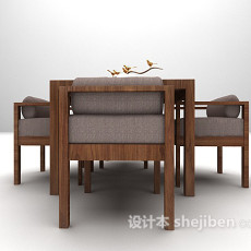 中式桌椅组合推荐3d模型下载