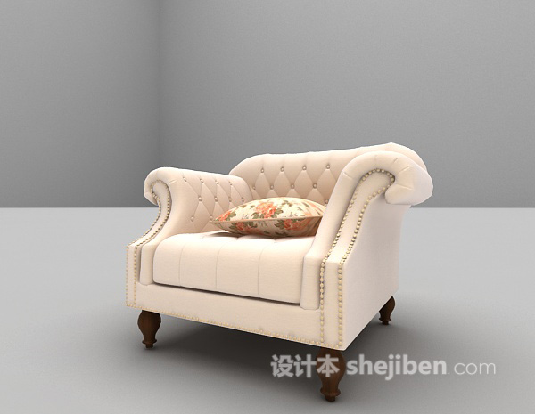 设计本欧式皮质沙发3d模型下载