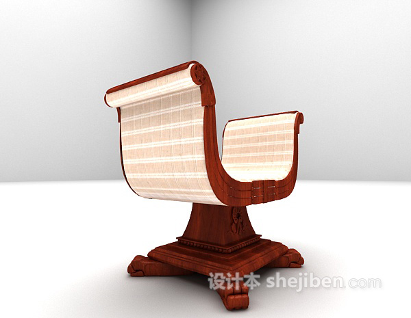 欧式风格U型椅3d模型下载