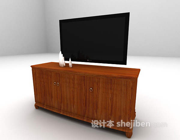 设计本棕色电视柜max3d模型下载