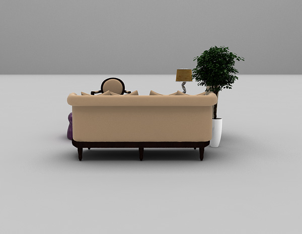 欧式风格组合沙发3d模型下载