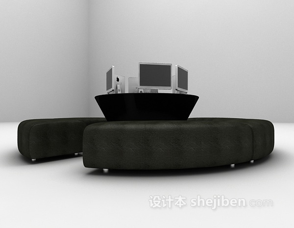 免费黑色沙发3d模型下载