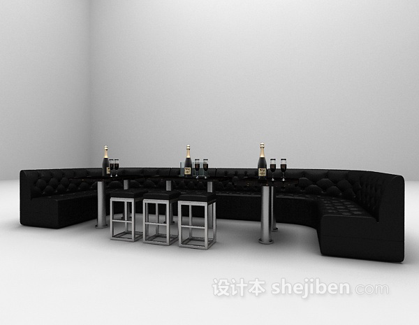 设计本工装组合沙发3d模型下载