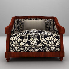 欧式花纹沙发椅3d模型下载