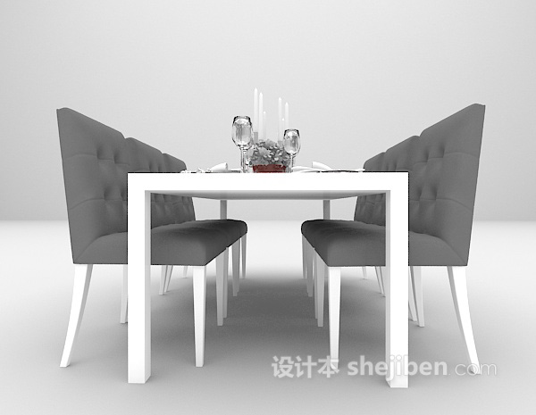 现代风格餐桌3d模型推荐