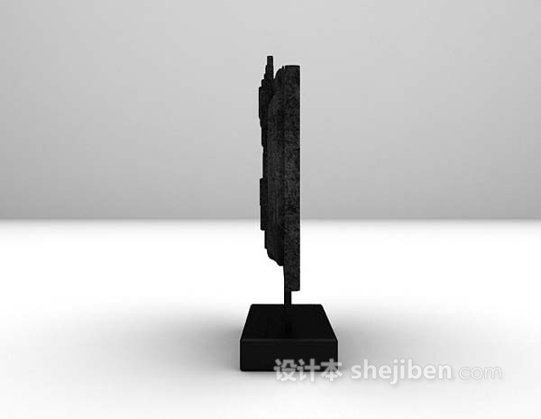现代风格黑色雕塑品3d模型下载