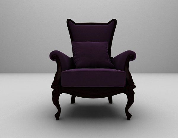 欧式紫色沙发推荐3d模型下载
