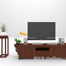 中式风格电视柜推荐3d模型下载