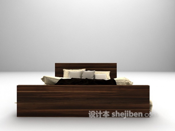 木质床具3d模型下载